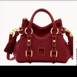 Elegant Burgundy DOONEY AND BOURKE Handbag Supple Italian Florentine leather.